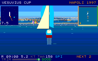 FairWind Napoli 97 gameplay showing a sailing race in the Bay of Naples