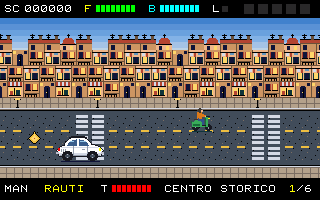 napRider Napoli 97 gameplay with a Fiat 500 driving through Naples
