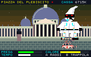 Spiriti Napoli 97 gameplay with a giant ghost in Piazza del Plebiscito